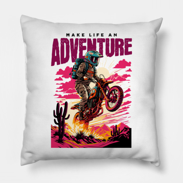 motocross adventure Pillow by monsalveautos