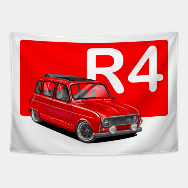 drawing renault 4 Tapestry by monsalveautos