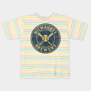 Milwaukee Brewers Vintage Baseball Classic Fan Design Kids T-Shirt