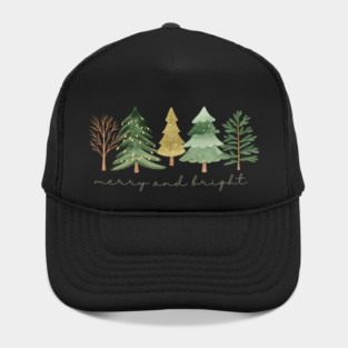 Merry and Bright Christmas Tree Design Hat