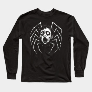 Vintage Punk T-shirt Creepy Doll Head Spider Graphic Black Tee Emo Punk Teen Spiked Collar Shirt Alt Fashion Gift Punk Rock Shirt Unisex Sweatshirt Hoodie Long Sleeve T-Shirt