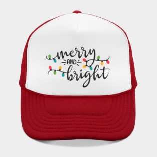 Merry and Bright Christmas Lights Design Hat