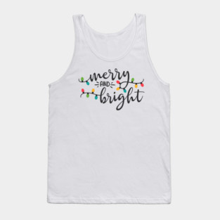 Merry and Bright Christmas Lights Design Tank Top