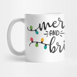 Merry and Bright Christmas Lights Design Mug