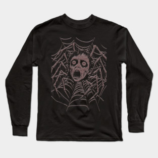Vintage Punk T-shirt Creepy Doll Head Spider Graphic Black Tee Emo Punk Teen Spiked Collar Shirt Alt Fashion Gift Punk Rock Shirt Unisex Sweatshirt Hoodie Long Sleeve T-Shirt
