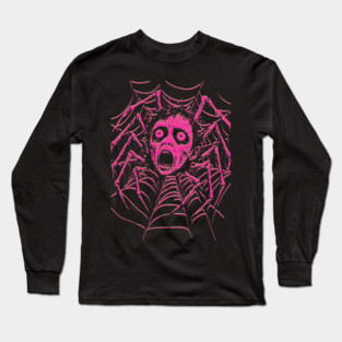 Vintage Punk T-shirt Creepy Doll Head Spider Graphic Black Tee Emo Punk Teen Spiked Collar Shirt Alt Fashion Gift Punk Rock Shirt Unisex Sweatshirt Hoodie Long Sleeve T-Shirt