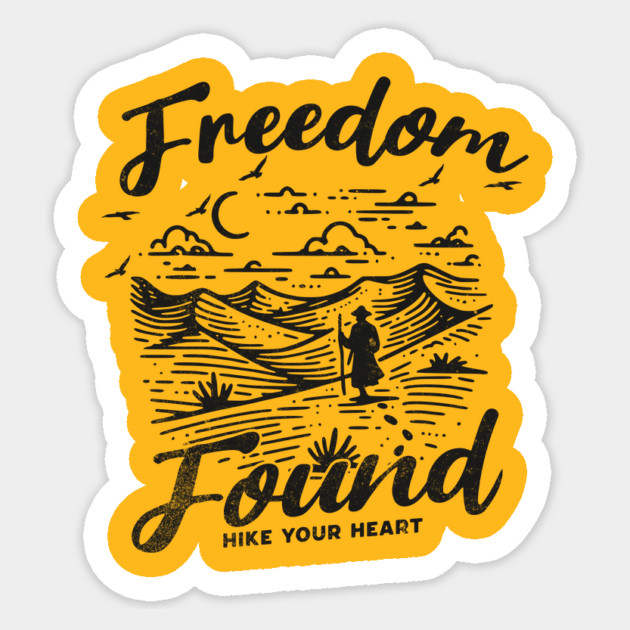 Freedom Found, Hike Your heart Sticker by Vinokurio