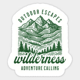 Outdoor Escapes, Wilderness Adventure Calling Sticker