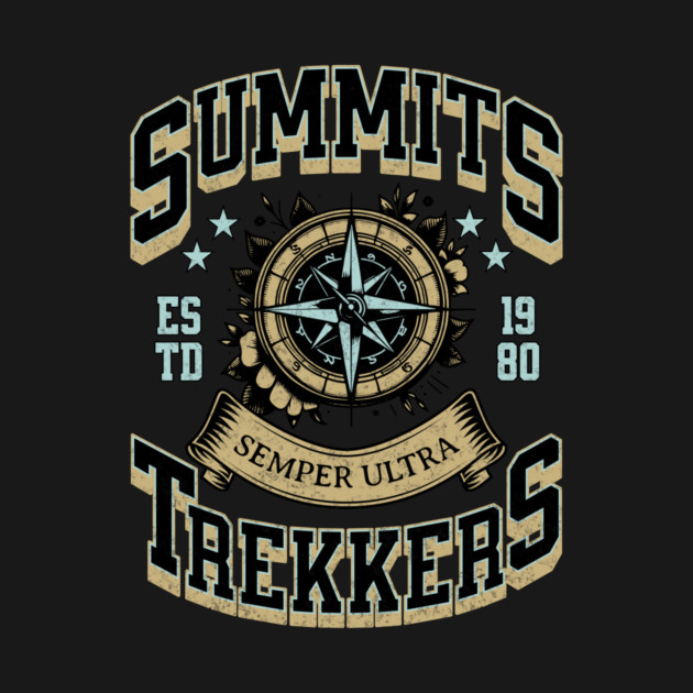 Summit Trekkers Hikers T-shirt by Vinokurio