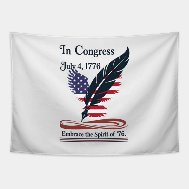 In Congress, July 4, 1776 Historical Independence Day Tapestry by stitchloom