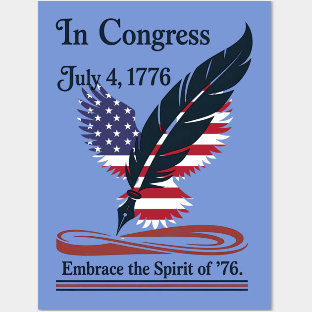 In Congress, July 4, 1776 Historical Independence Day Wall Art by stitchloom