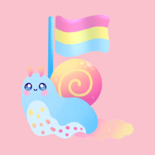 Kawaii Pride Snail Pansexual Flag Cute Snail Illustration T-Shirt