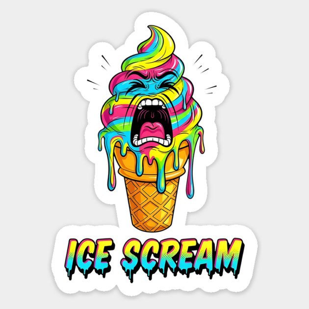 Ice Scream Funny Comic-Style Summer Gift Sticker by Groovy Outfits