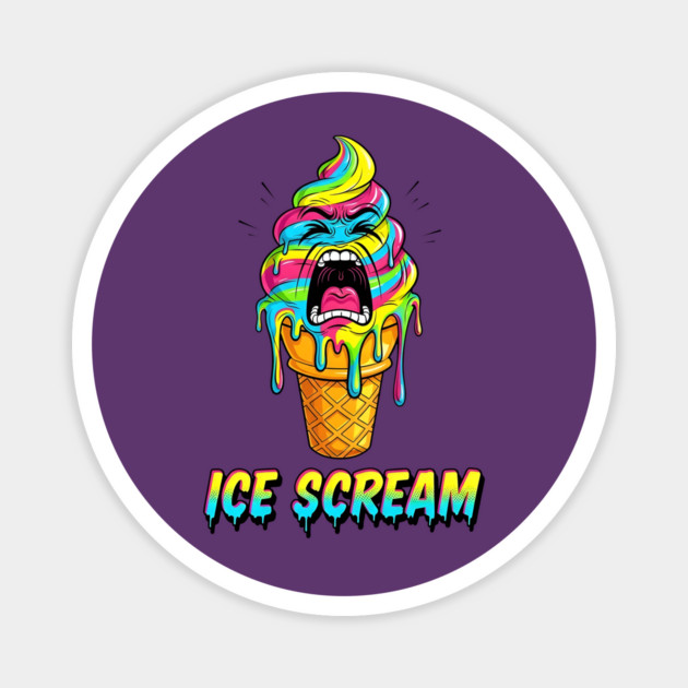 Ice Scream Funny Comic-Style Summer Gift Magnet by Groovy Outfits