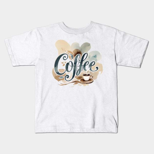 Coffee Writing Vibes Kids T-Shirt by SR8891