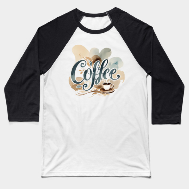 Coffee Writing Vibes Baseball T-Shirt by SR8891