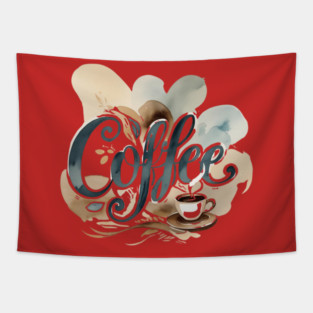 Coffee Writing Vibes Tapestry