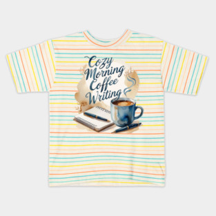 Morning Coffee Writing Ritual Kids T-Shirt