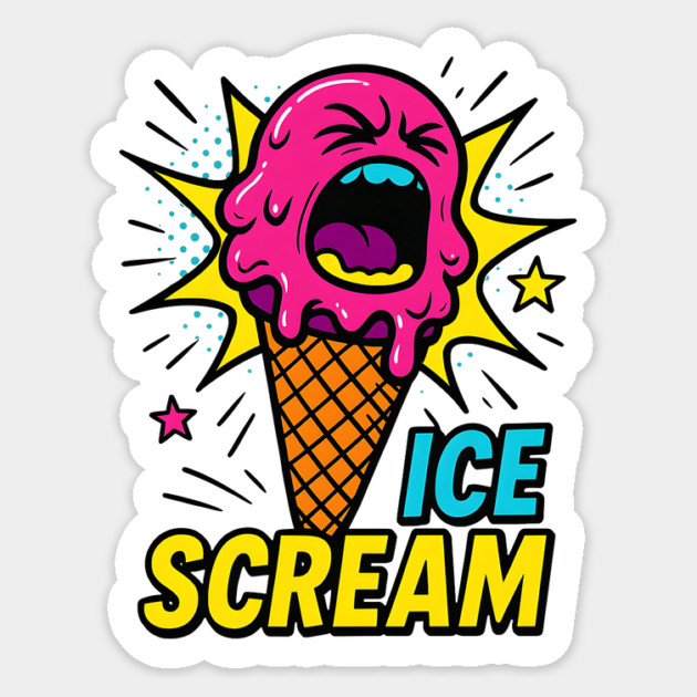 Ice Scream Funny Comic-Style Summer Gift Sticker by Groovy Outfits