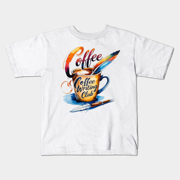 Coffee Writing Club lovers Kids T-Shirt by SR8891
