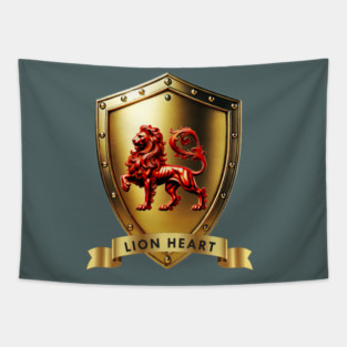 Lion Heart Crest – Courage of the King Tapestry
