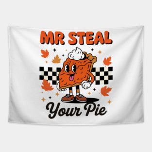 Toddler Boy Thanksgiving Mr Steal Your Pie Kids Men Women Tapestry