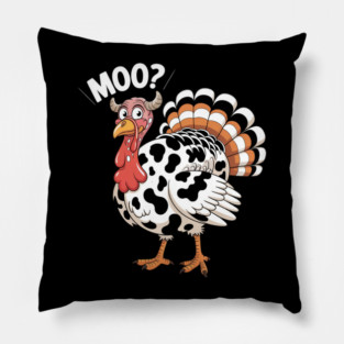Turkey Moo Funny Thanksgiving Pillow