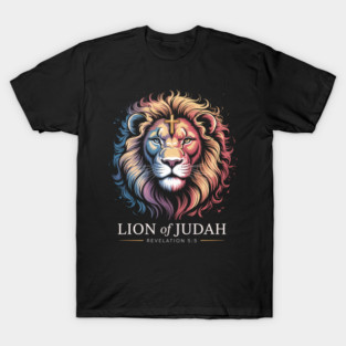 Vibrant Lion of Judah Revelation 5:5 Design T-Shirt