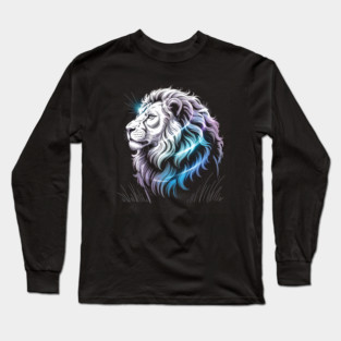 Glowing Lion of Judah Prophetic Artwork Long Sleeve T-Shirt