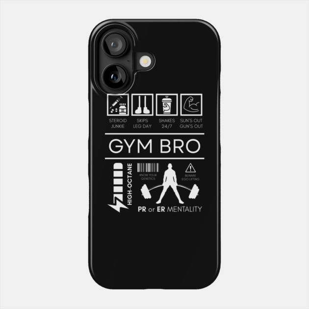 Gym Bro Definition - Funny Sarcastic Workout Infograph Phone Case by TuncGK