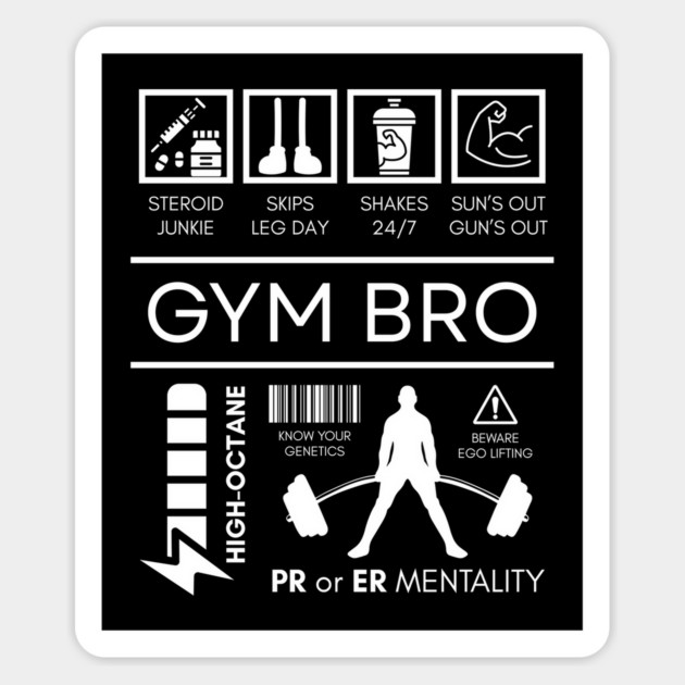Gym Bro Definition - Funny Sarcastic Workout Infograph Magnet by TuncGK