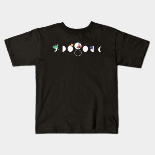 Moth Moon Phases Cute Kids T-Shirt