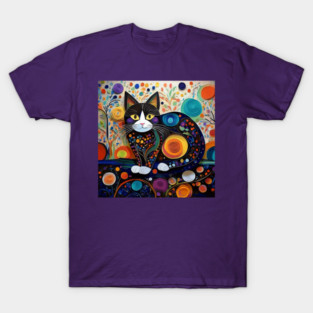 Klimt Cat in Flower Garden T-Shirt
