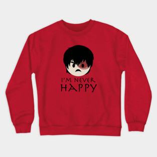 Prince Zuko Angry Emoji 3 "I'm Never Happy" Crewneck Sweatshirt