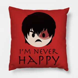 Prince Zuko Angry Emoji 3 "I'm Never Happy" Pillow