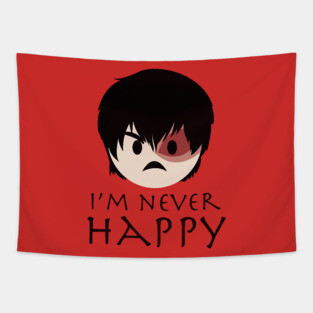 Prince Zuko Angry Emoji 3 "I'm Never Happy" Tapestry