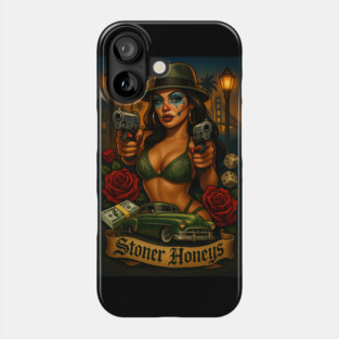 Stoner Honeys – Chicana Clown Queen, Lowrider Dreams & West Coast Street Life Art Phone Case