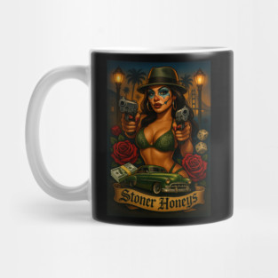 Stoner Honeys – Chicana Clown Queen, Lowrider Dreams & West Coast Street Life Art Mug