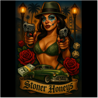 Stoner Honeys – Chicana Clown Queen, Lowrider Dreams & West Coast Street Life Art Posters and Art