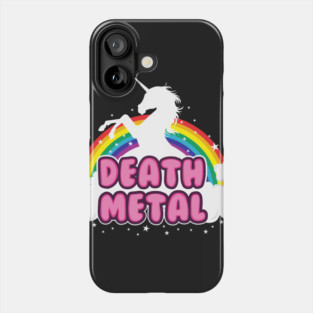 death metal parody funny unicorn Phone Case