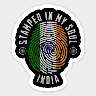 Stamped in My Soul India Flag Design Indian Pride Magnet