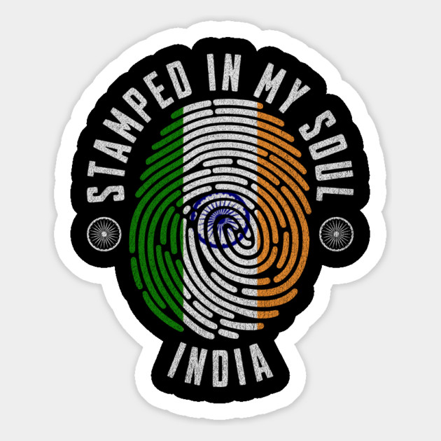 Stamped in My Soul India Flag Design Indian Pride Magnet by Yesteeyear