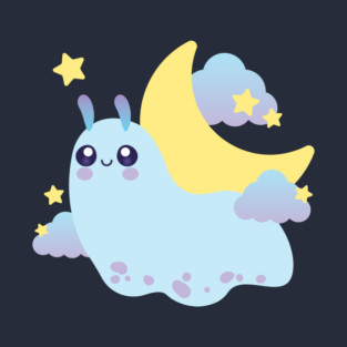 Kawaii Moon Snail Cute Pastel Night Sky Creature T-Shirt