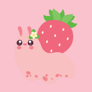 Kawaii Strawberry Snail Cute Fruit Shell Garden Snail Illustration T-Shirt