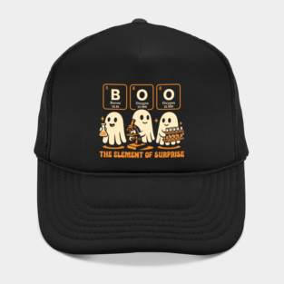 Boo The Element of Surprise Funny Ghost Chemistry Design Hat