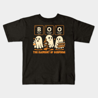 Boo The Element of Surprise Funny Ghost Chemistry Design Kids T-Shirt
