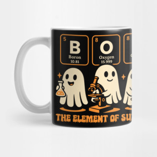 Boo The Element of Surprise Funny Ghost Chemistry Design Mug