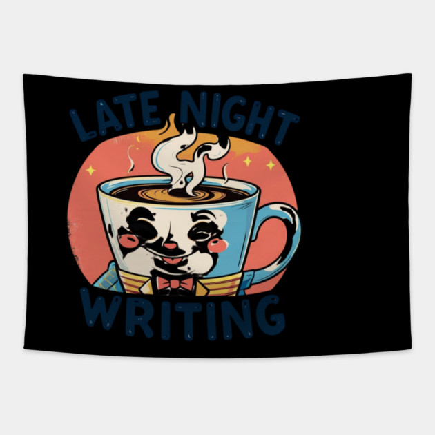 Late Night Coffee Writing Tapestry by SR8891