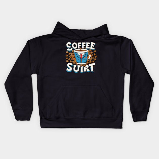 Caffeinated Coffee Writing Kids Hoodie by SR8891