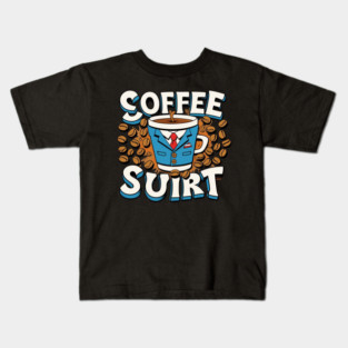 Caffeinated Coffee Writing Kids T-Shirt